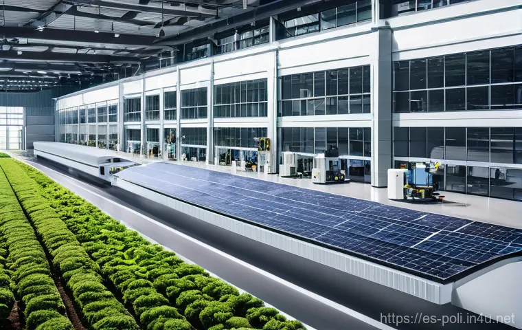 세계 경제 질서 - **Prompt: Resilient Global Supply Chains and Green Manufacturing**
"A dynamic, wide-angle shot d...